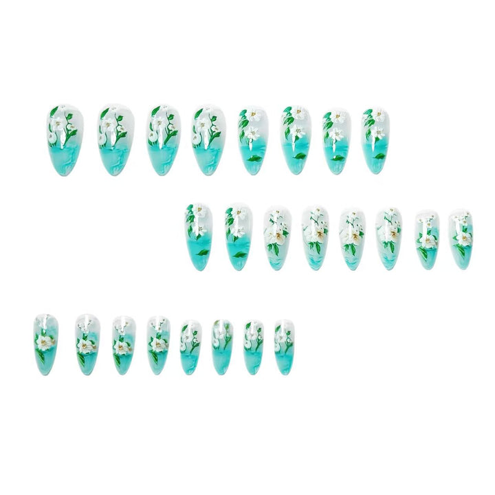 Floral Elegant Acrylic Nail Art Kalsten