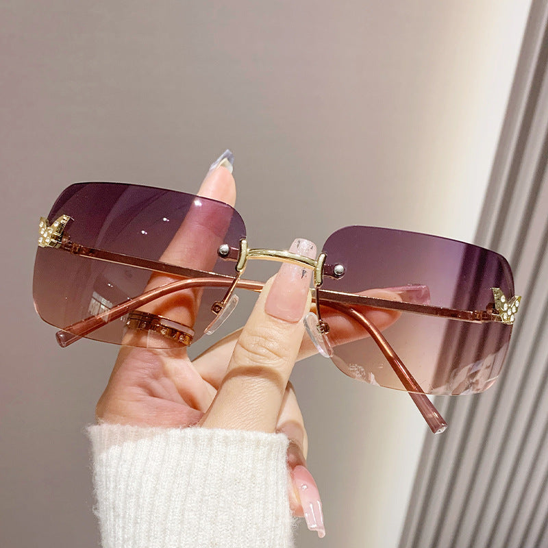 Women elegant oversized sunglasses with woven golden frame Kalsten