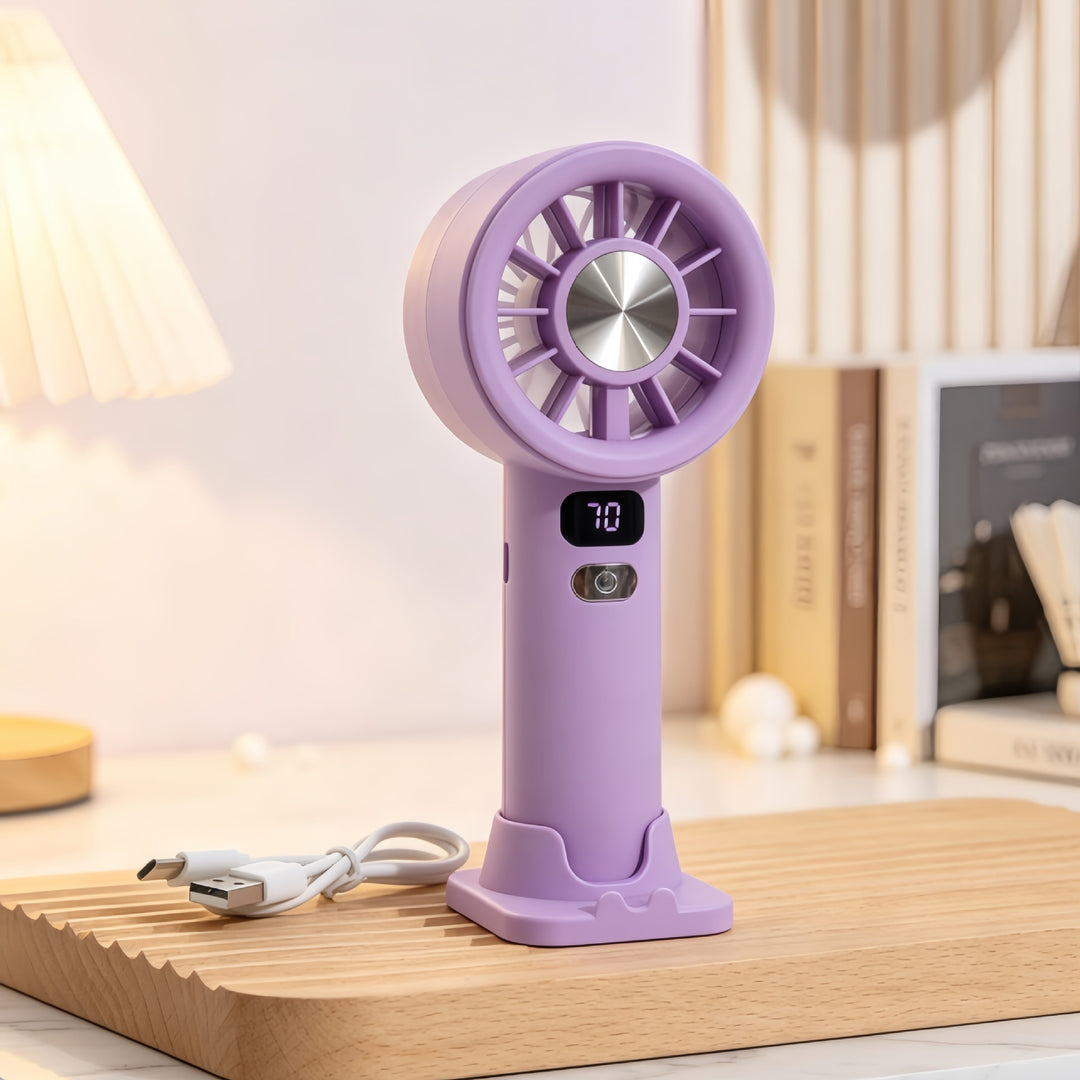 Women's portable hand fan with digital speed display Kalsten