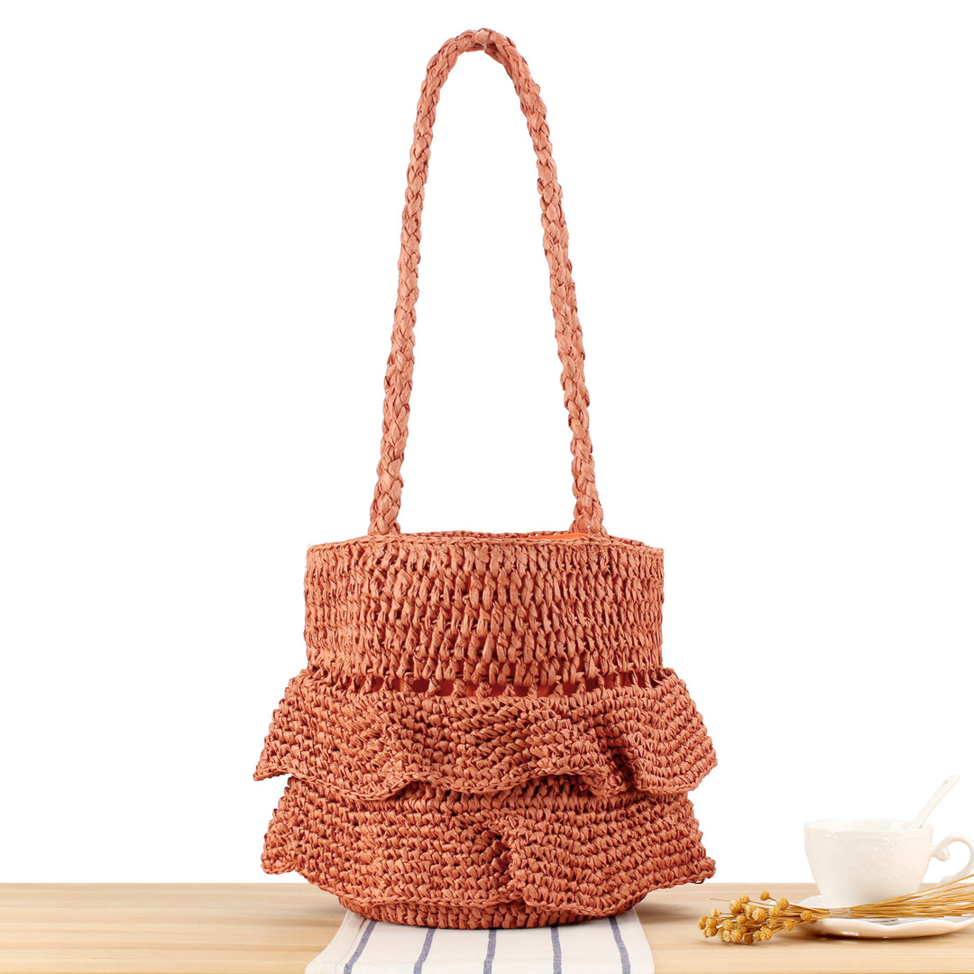Braided backpack bag with stylish ruffle details Kalsten