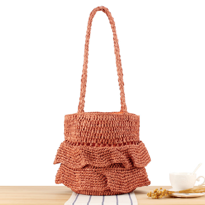 Fashionable Braided Bag with Ruffles Kalsten