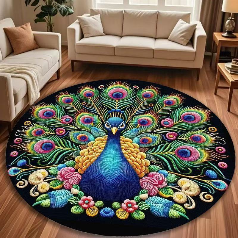 Artistic Peacock Design Area Rug