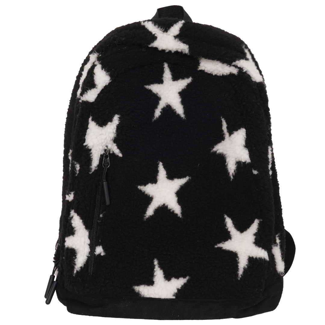 Cozy Fleece Star Print School Backpack Kalsten