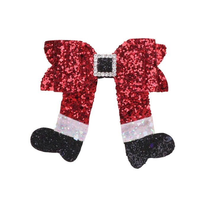 Shimmering Christmas boots with bow