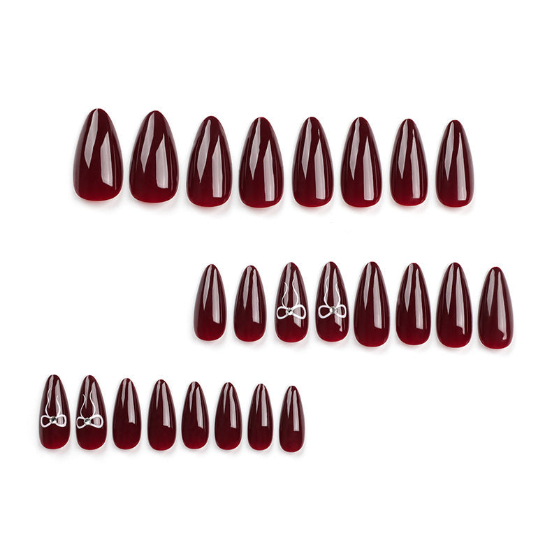 Elegant Stiletto Press-On Nail Tips with Floral Detail Kalsten