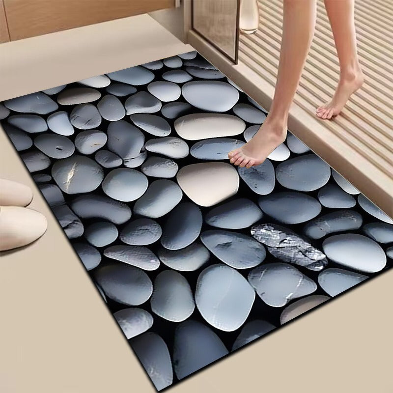 Textured Stone Print Area Mat Kalsten