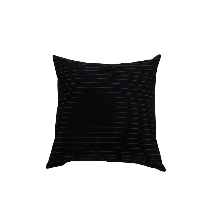 Square Striped Knit Cotton Cushion Cover with Hidden Zip and Soft Insert