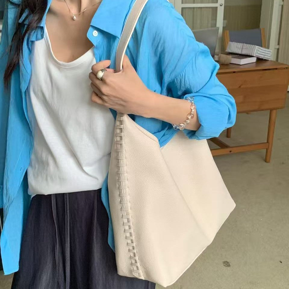 Modern Vegan Leather Slouchy Tote Bag