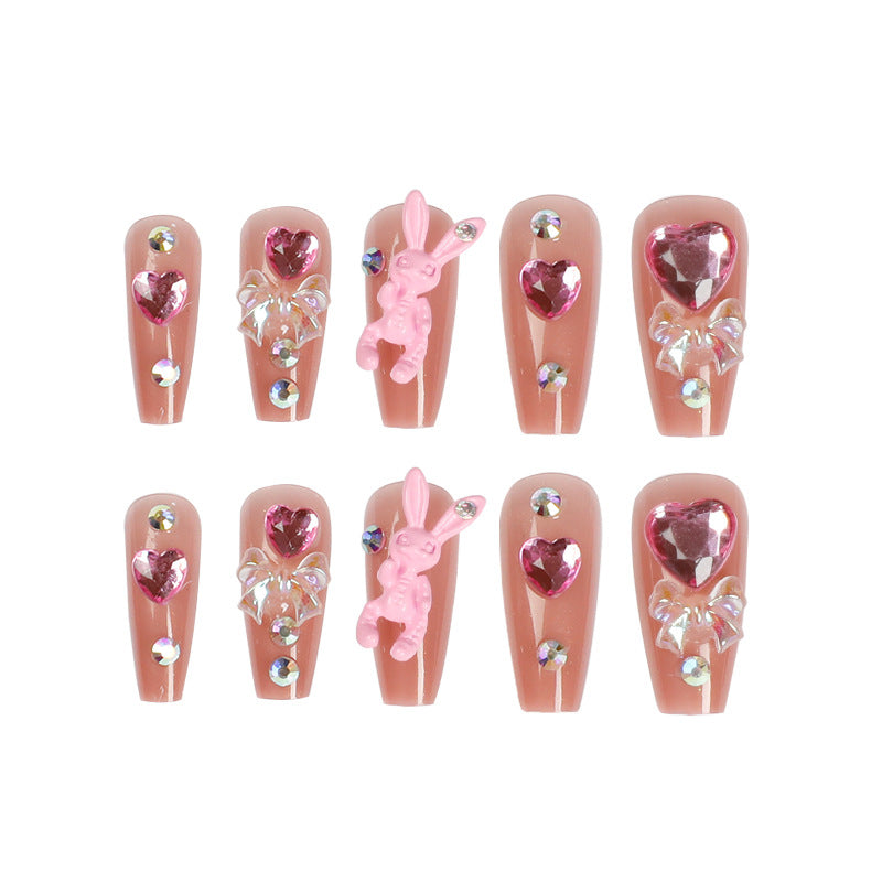 Artificial nail extensions with artistic decorations Kalsten