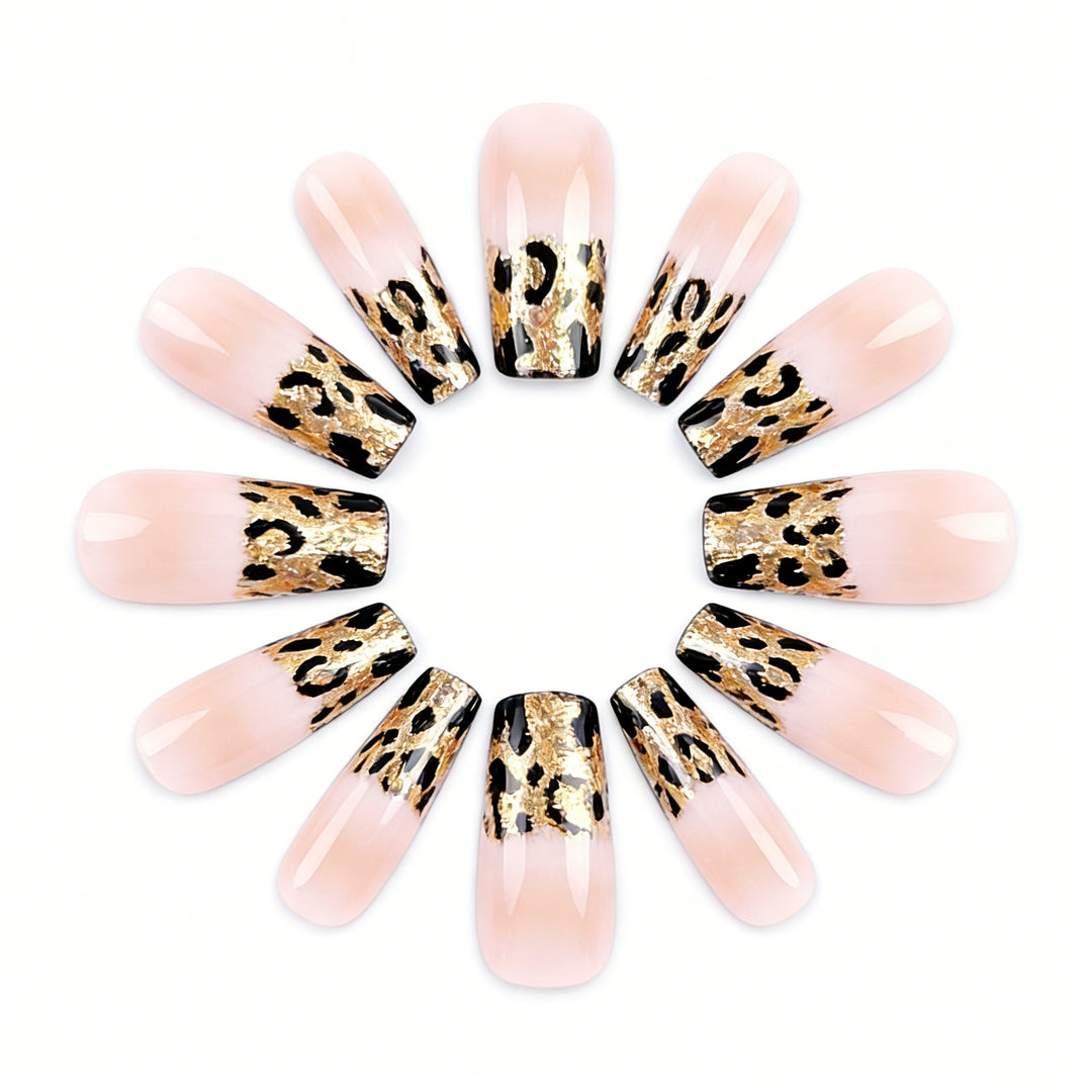 Artistic Leopard Print Acrylic Nail Enhancements Kalsten