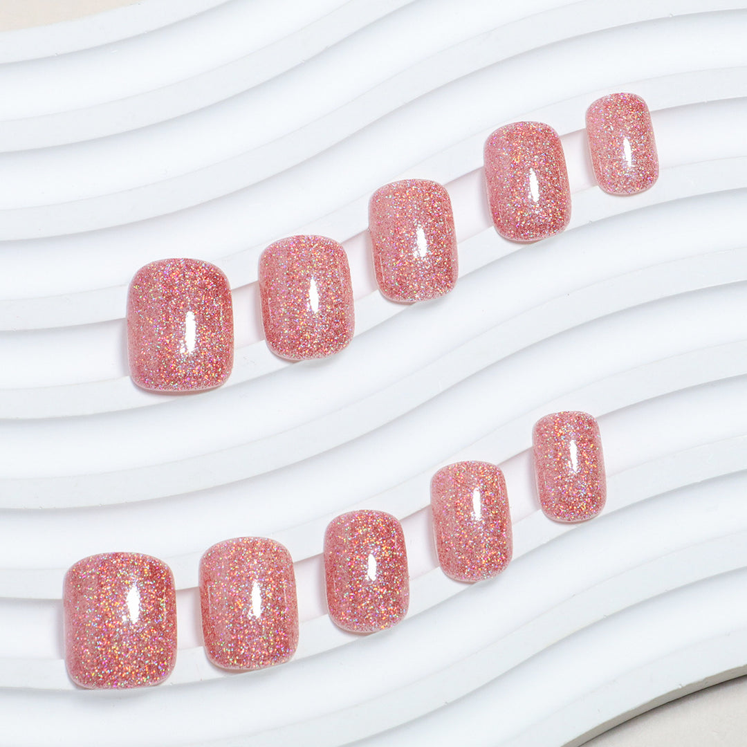 Glittery Press-On Toenail Set Kalsten