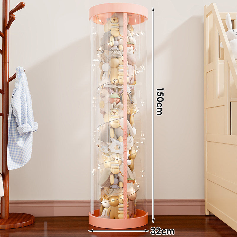 Vertical Transparent Plush Toy Storage Cylinder Organizer