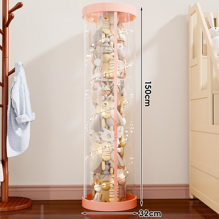 Vertical Transparent Plush Toy Storage Cylinder Organizer