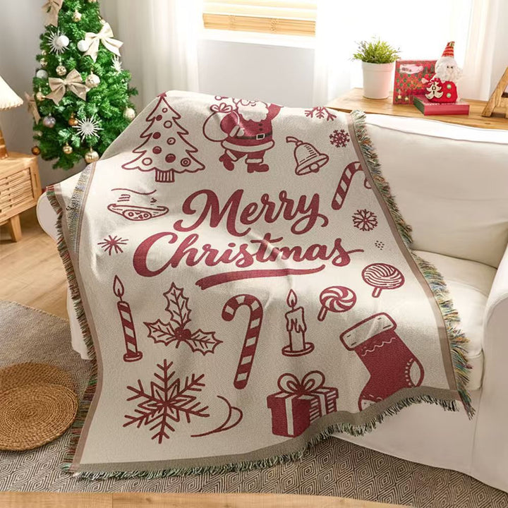 Cozy Playful Holiday-Themed Throw Blanket