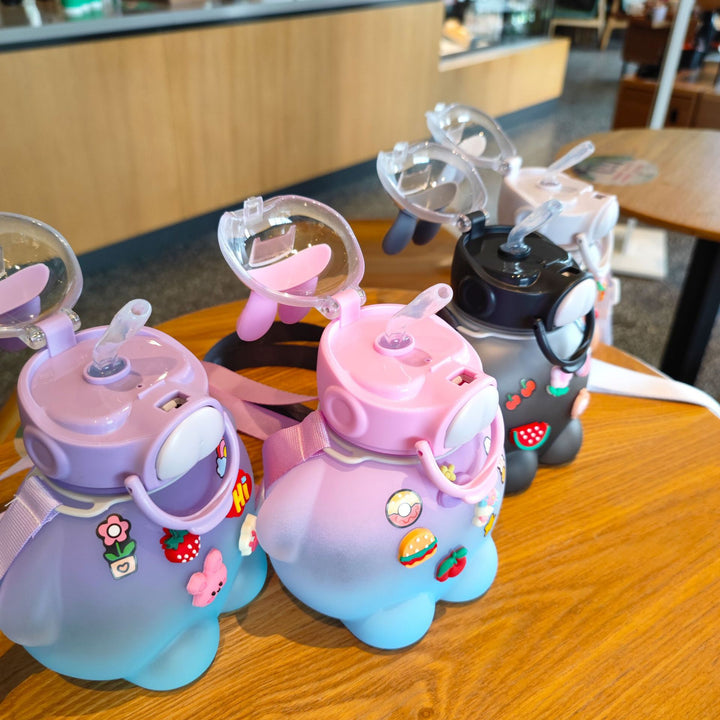 Women's creative drinking bottle with animal ears and colorful stickers Kalsten