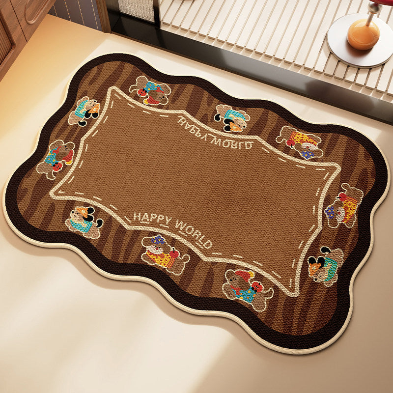 Cartoon-Themed Plush Bath Rug