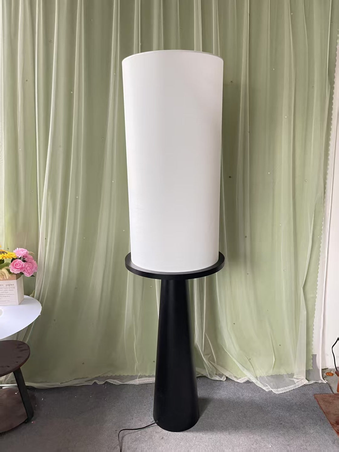 Modern Minimalist Floor Lamp with Integrated Side Table