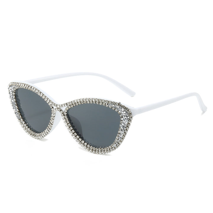 Glamorous Rhinestone-Embellished Cat-Eye Sunglasses Kalsten