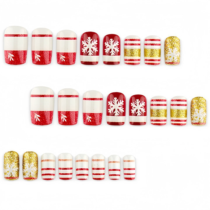 Christmas artificial nails with festive glitter design Kalsten