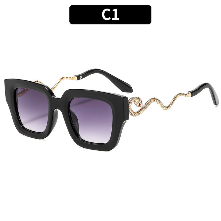 Striped Geometric Fashion Sunglasses