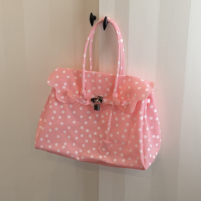 Polka Dot Handheld Tote