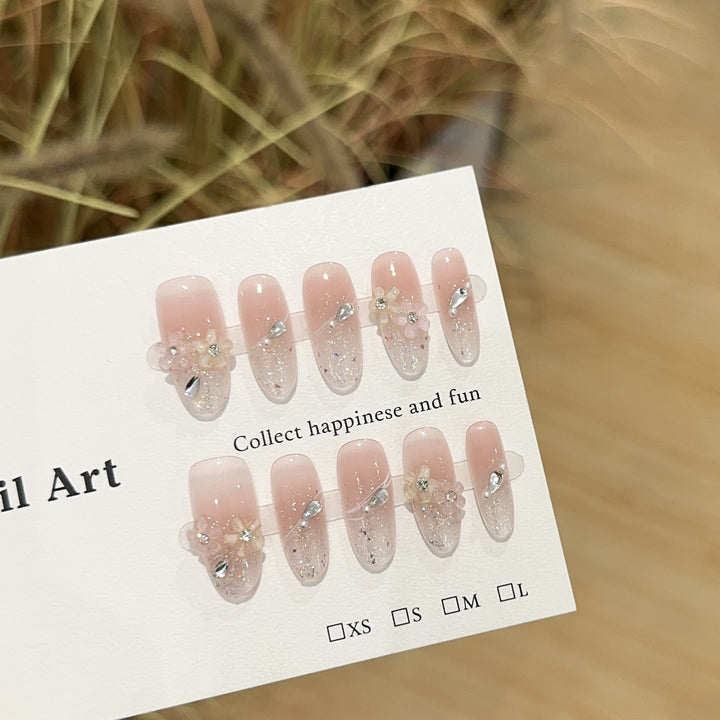Elegant Floral-Inspired Press-On Nail Art Set