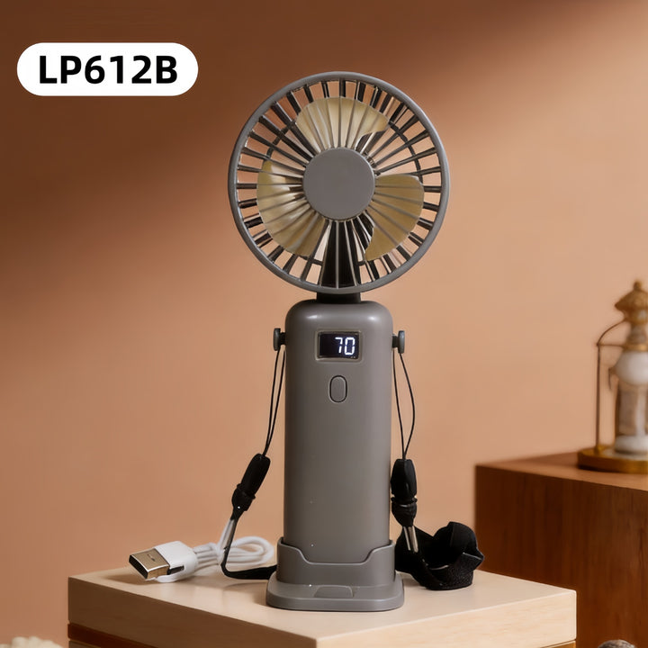 Women Portable Handheld Fan with Digital Display and USB Port Kalsten
