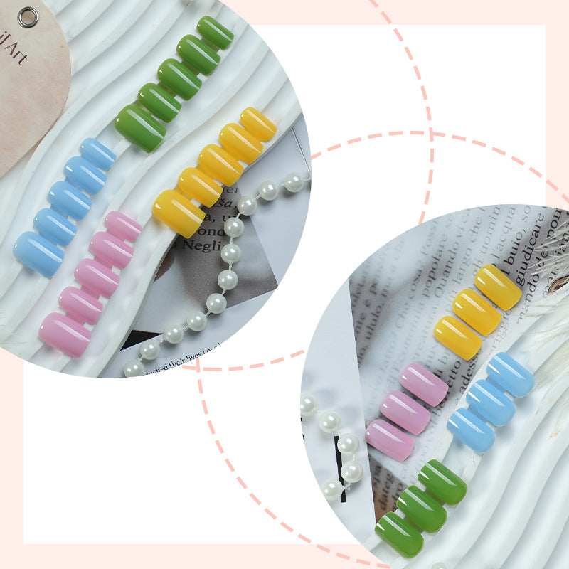 Glossy Press-On Nail Set with Creative Colorful Styles Kalsten