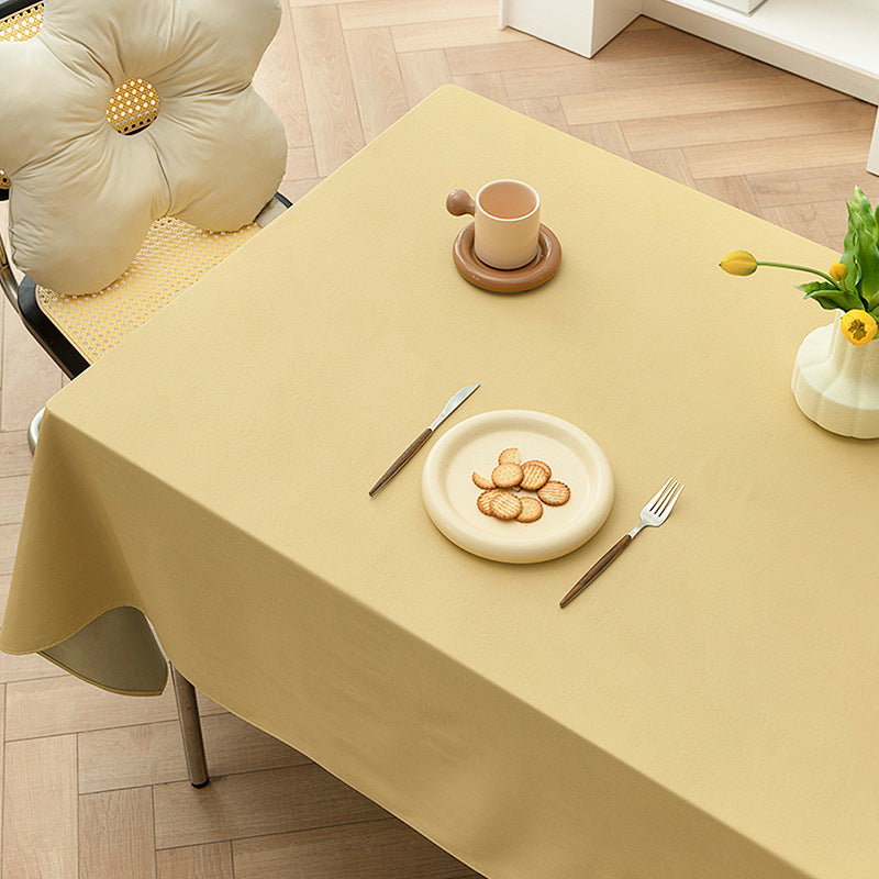 Rectangular easy-care tablecloth made of cotton blend with water-repellent coating and fine texture Kalsten