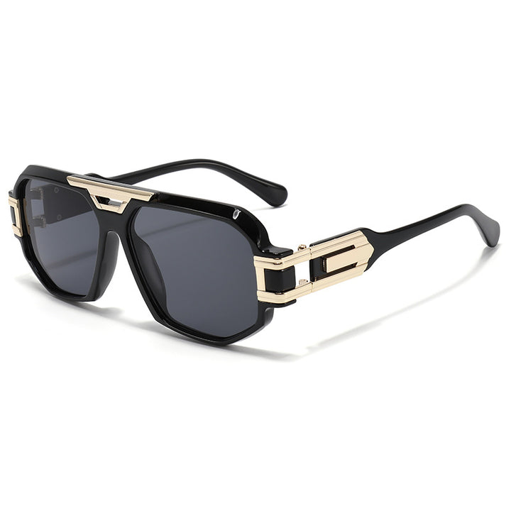Statement Square Frame Sunglasses with Decorative Gold Accents Kalsten