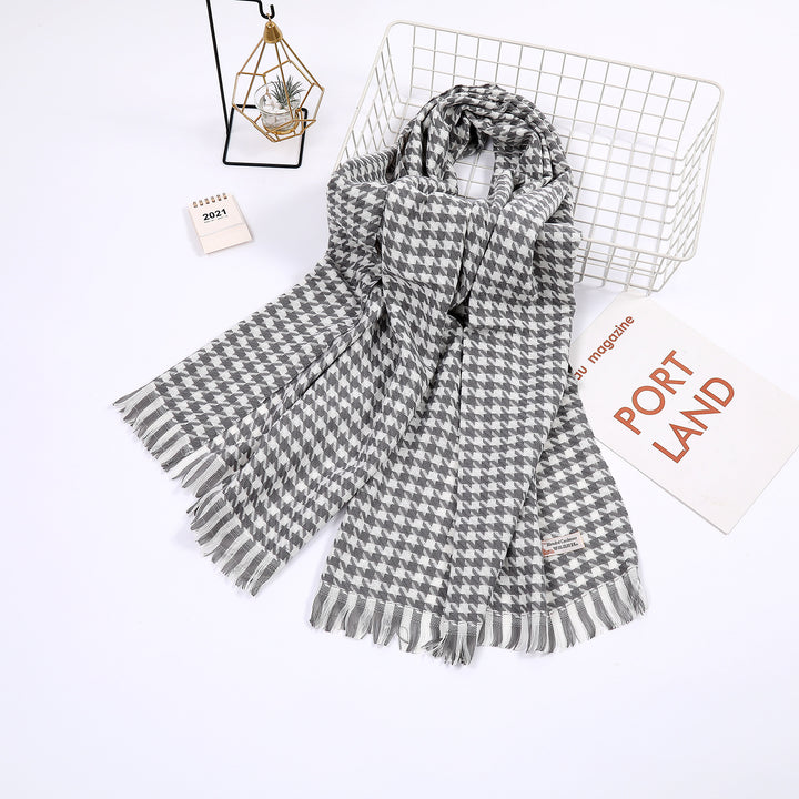Ladies elegant scarf with houndstooth pattern Kalsten
