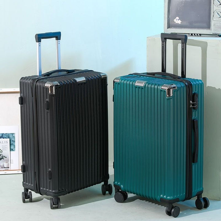 Hard shell suitcase with 360-degree wheel system and integrated safety feature Kalsten