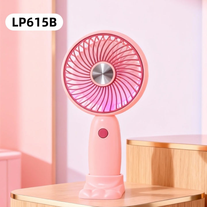 Women's Portable Handheld Swing Fan with LED Lighting Kalsten