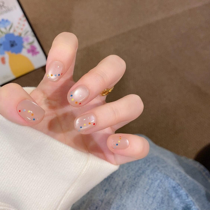 Decorative artificial nails with colorful dots Kalsten