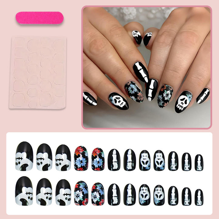 Art nail set with unique spooky designs Kalsten