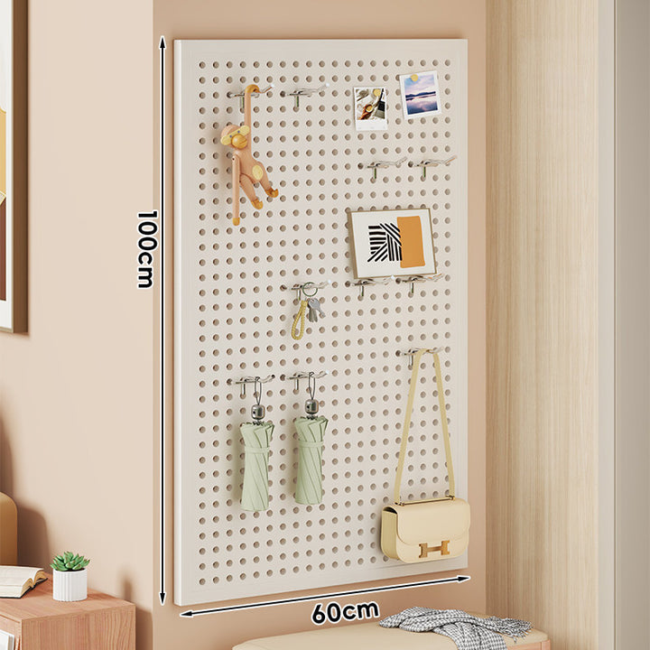 Wall-Mounted Perforated Metal Pegboard Organizer Panel