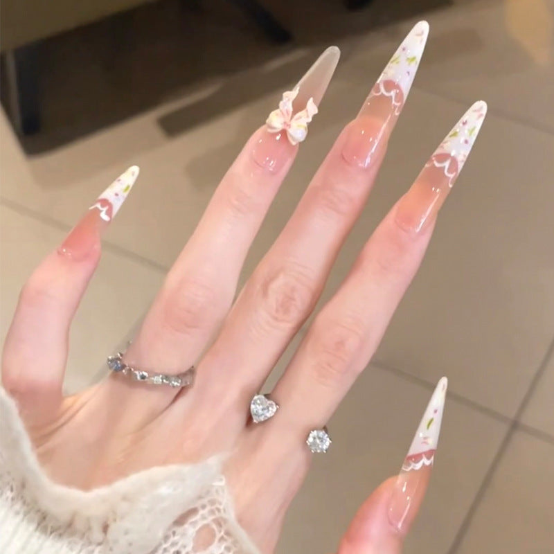 Artistic Floral Press-On Nail Design Kalsten