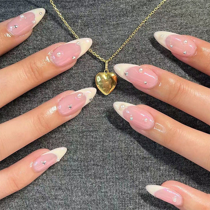 Artificial nail set with luxurious 3D accents and glitter embellishments Kalsten