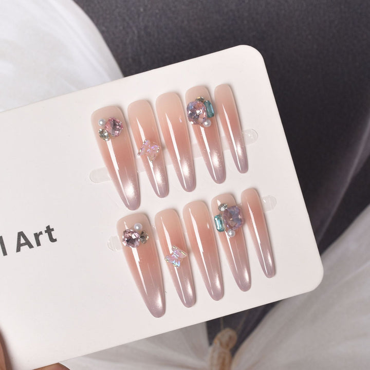 Premium Ombre Glitter Press-On Nail Set Kalsten