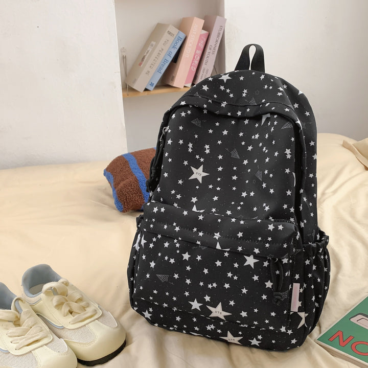 Star-Patterned School Backpack
