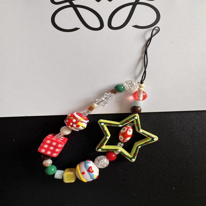 Colorful Handmade Beaded Charm Lanyard Kalsten