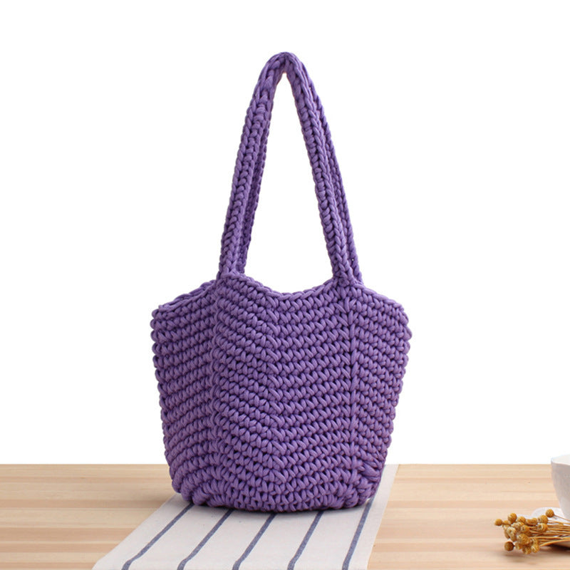 Handbag Made of Handcrafted Macrame with Textured Design Kalsten