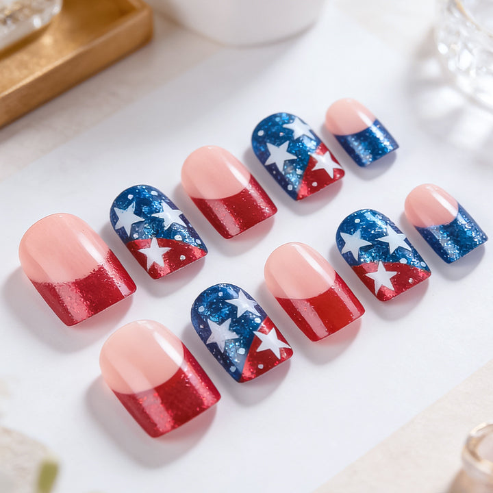 Seasonal Glitter Star Press-On Nails Kalsten
