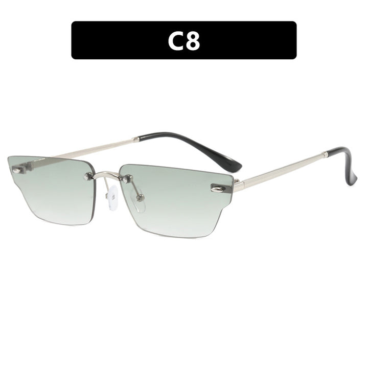 Women's geometric sunglasses with delicate frame and transparent lenses Kalsten