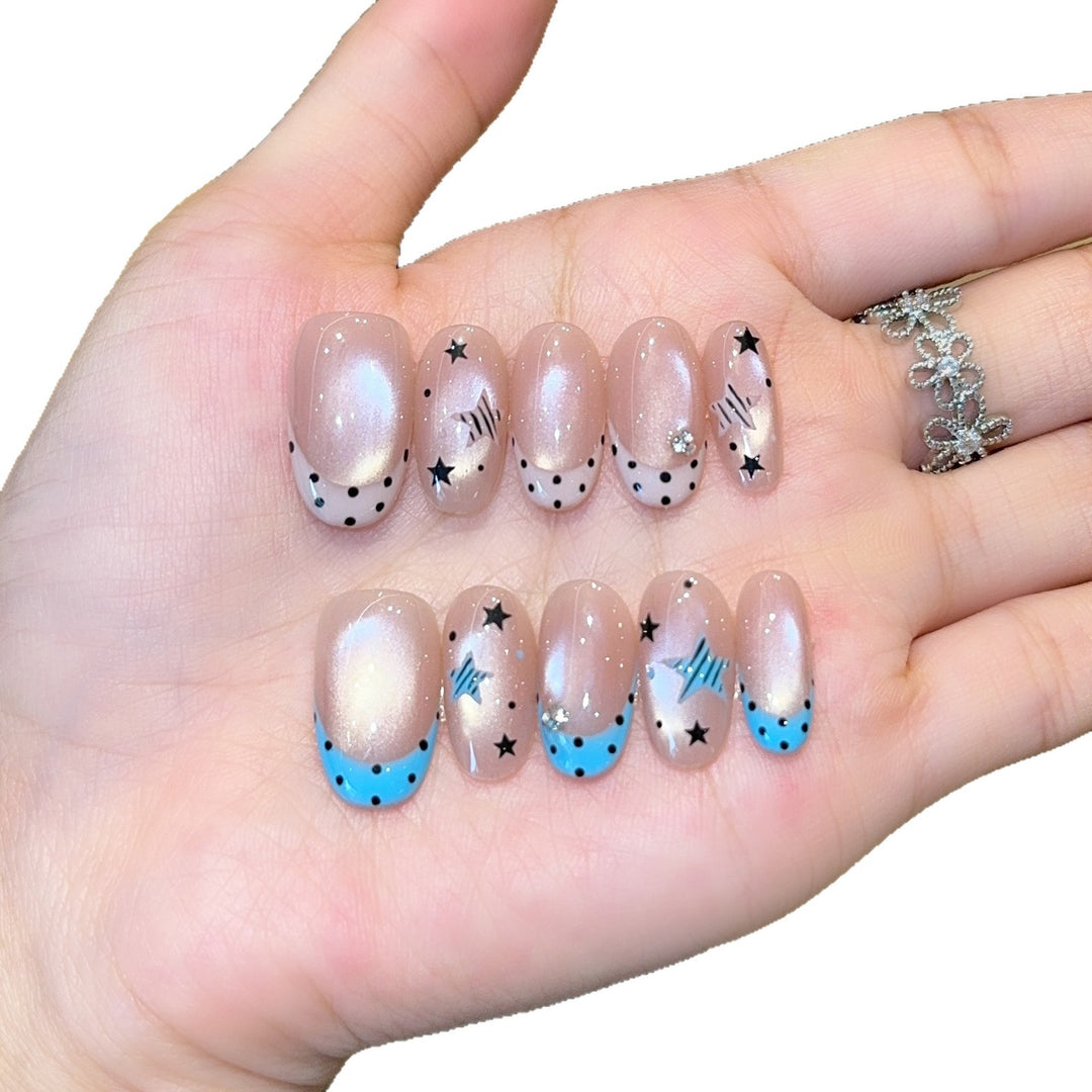 Artificial nails with Sparkling Star Theme Kalsten