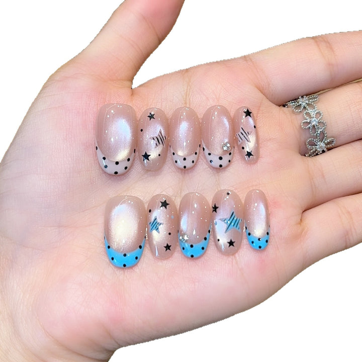 Artificial nails with Sparkling Star Theme Kalsten