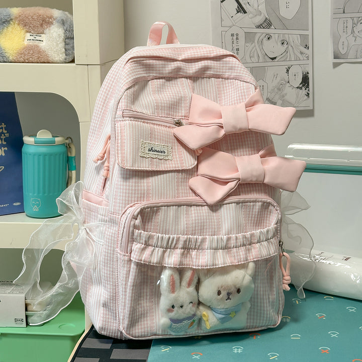 Decorative Bow-Embellished School Backpack Kalsten