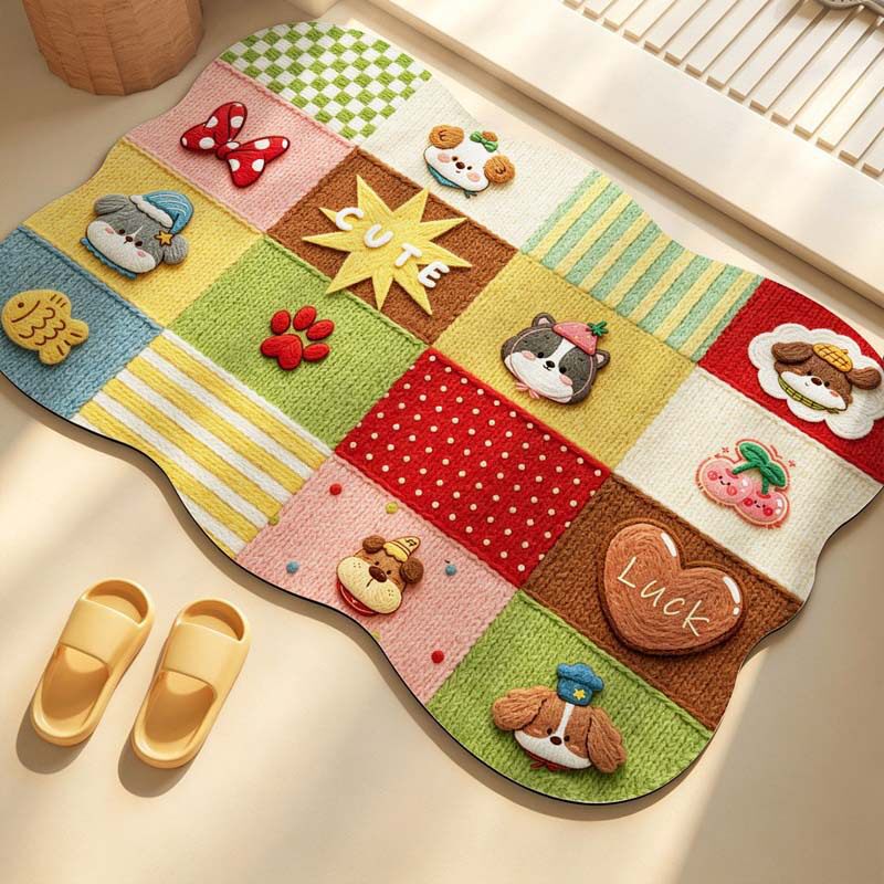 Decorative Flower-Themed Bath Mat