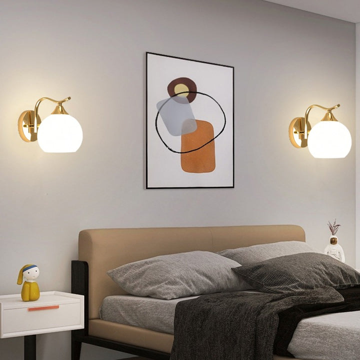 Elegant Globe Wall Sconce with Gold Finish