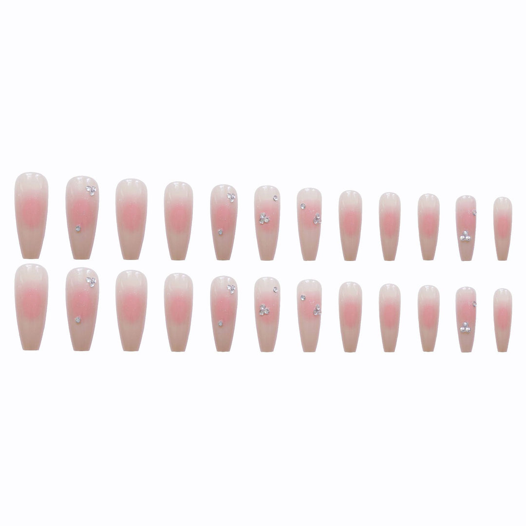 Elegant Crystal-Embellished Press-On Nail Set